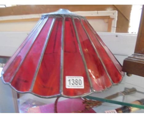 A red Tiffany style lamp shade, COLLECT ONLY. 
