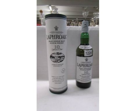 A boxed Laphroaig 10 year Islay single malt scotch whisky. 