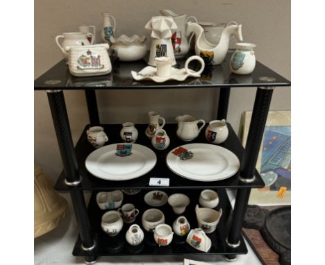 A collection of Crested Ware including Goss