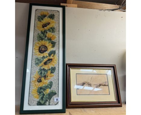 A tall tapestry of sunflowers &amp; 1 other
