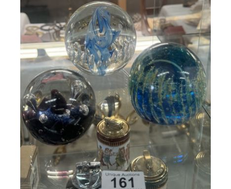 3 paperweights, Caithness, Mdina and Isle of Skye