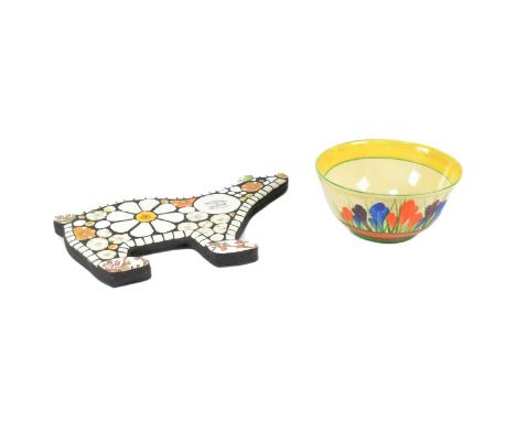 Clarice Cliff - a mid-20th century Clarice Cliff 'Crocus' pattern small bowl. Hand painted, with Clarice Cliff maker's marks 