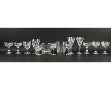 A collection of 19th &amp; 20th century facet cut wine glasses and other similar. The lot to include goblets, sherry glasses,