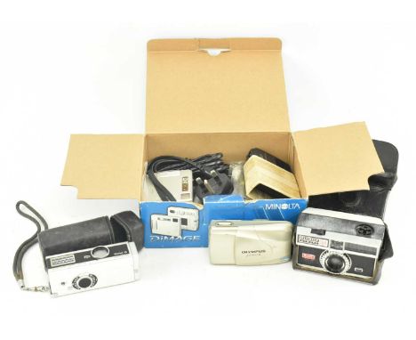 A collection of four early 20th century &amp; later vintage cameras in cases. The lot to comprise a Rollei 16 spy camera in l