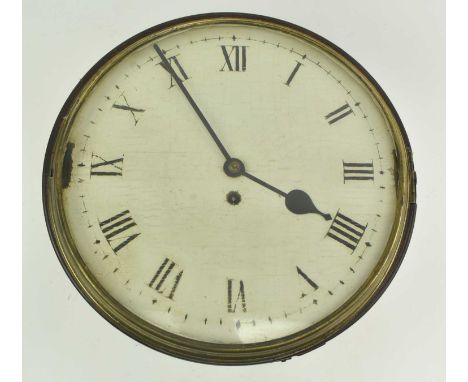 A mid to late 19th century Victorian station wall clock with fusee movement. The clock featuring enamel face with Roman numbe