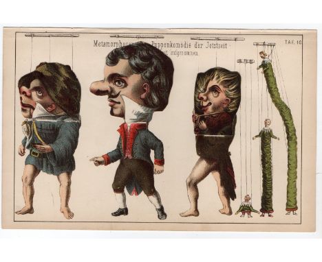 Germany puppet Metamorphis card, the heads flick forward to change the people Reserve: £20