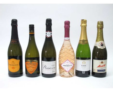 Prosecco - Six Assorted Bottles of Prosecco, Cava, Asti.