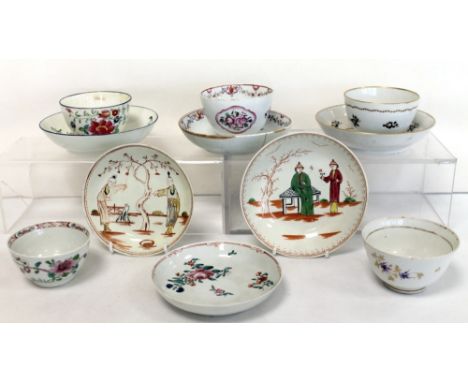 John Pennington, Liverpool large porcelain saucer, "The Smoker`s Valet" pattern depicting two polychrome figures, one with a 