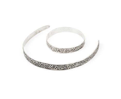 Iona - a Scottish Provincial headband and bangle, Alexander Ritchie the headband, Iona Celtic Arts, Birmingham 1935, marked A