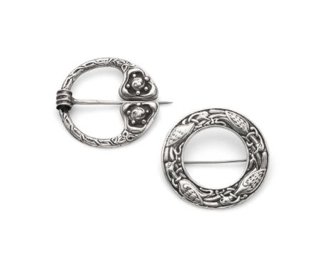 Iona - A Scottish Provincial penannular brooch, Alexander Ritchie marked A.R., indistinct marks, of traditional form; togethe