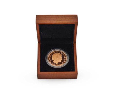 2010, EIIR 2010 Olympiad £5 gold piece As issued and in presentation case, small enamel logo, no papers