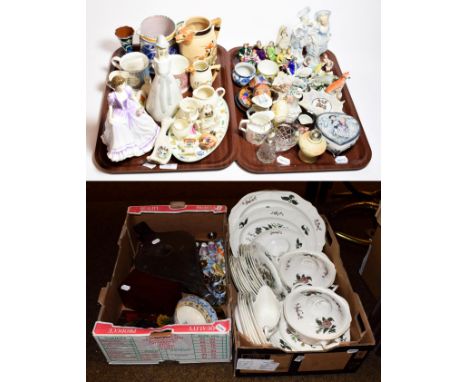 A Wedgwood 'Mandarin' pattern part dinner service, Poole pottery jug, Royal Doulton, W H Goss crested ware and various other 
