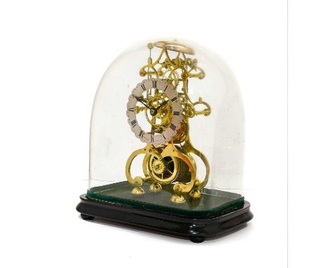 A Brass Skeleton Mantel Timepiece with Passing Strike, signed R.Pickford, Liverpool, circa 1870, single chain fusee movement 