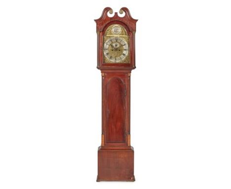 SCOTTISH GEORGE III MAHOGANY LONGCASE CLOCK, BY ALEXANDER MITCHELL, GORBALS LATE 19TH CENTURY the moulded swan neck pediment 