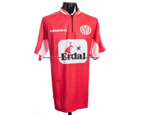 Kristian Zedi red 1. FSV Mainz 05 No.6 jersey from the pre-Season friendly v Arsenal played at Bruchwegstadion 30th July 2000