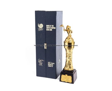 Seoul 1988 Olympic Games trophy issued by the Seoul Olympic Organizing Committee to thank individuals for their role in the p