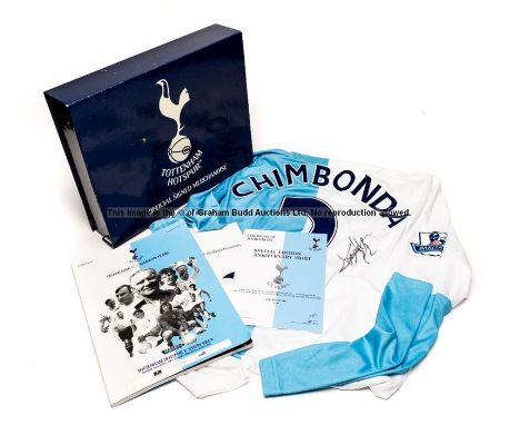 Pascal Chimbonda signed Special Edition 125th Anniversary Tottenham Hotspur No.2 white home jersey, long-sleeved with BARCLAY