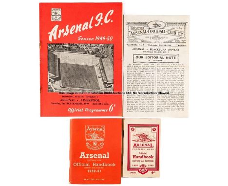 77 Arsenal home programmes mostly dating between 1946 and 1953,including the first Home Football League fixture after the War
