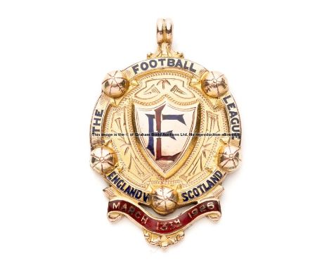 Football League representative medal award to the trainer T.H. Gopsill (of West Bromwich Albion) for the match v Scottish F.L