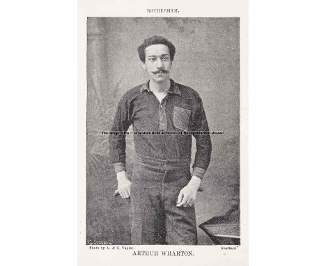 Victorian football booklet with photograph of the first black professional player Arthur Wharton then of Rotherham Town,the b