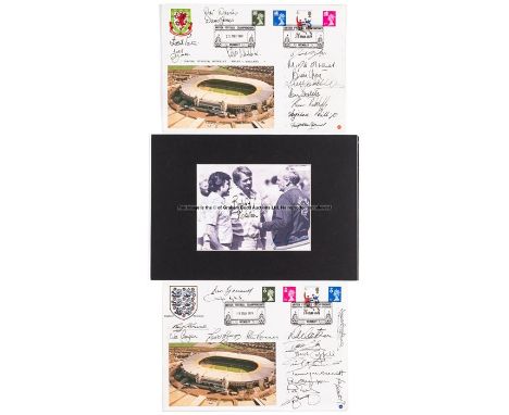 Two signed First Day Covers for Home International Matches played at Wembley in 1979,the first signed by the England team who