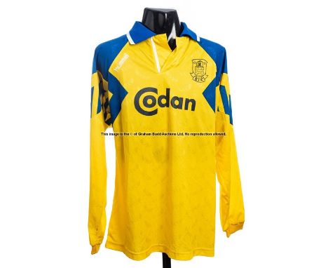 Brondby IF yellow No.13 jersey from one of the European Cup Winners’ Cup 2nd Round matches v Arsenal 20th October & 3rd Novem