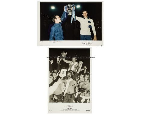 Pair of large signed Chelsea FC limited edition photoprints,the first in colour and featuring the 1970 F.A. Cup Final replay,