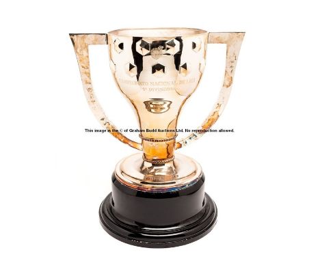 Full-sized replica of the Spanish La Liga trophy,  silver-plated twin handled trophy with two bands of hexagonal dimples and 