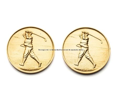 Two 18ct. gold Army Golfing Sociey Championship winner's medals awarded to Brigadier A.G Barry C.B.E. D.S.O. M.C. in 1922 and