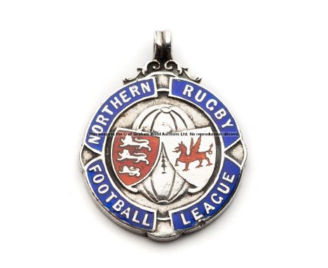 1962-63 Rugby League Eastern Division winner's silver medal, awarded to a Hull Kingston Rovers player,obverse with enamel shi