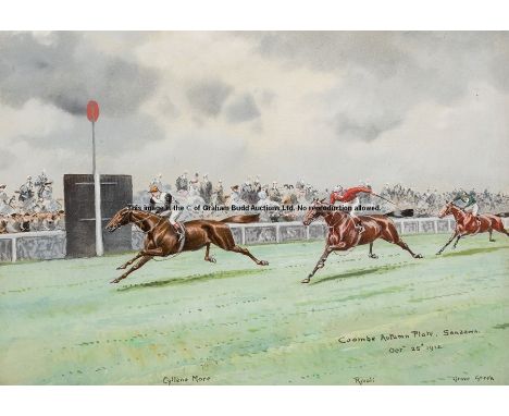 John Beer (British 1860-1930, active 1885-1915), COOMBE AUTUMN PLATE, SANDOWN OCT 25th 1912,watercolour, inscribed in the art