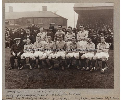 Rare photograph of the Irish football team who played Wales in the British Home Championship match at the Racecourse Ground, 