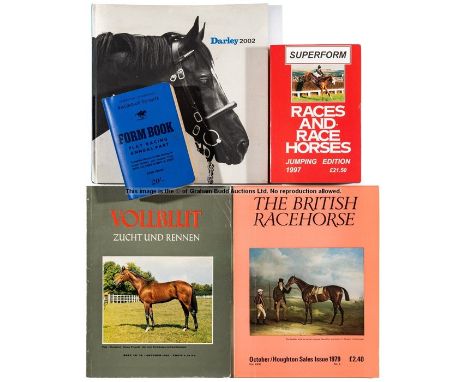 Varied collection of racing magazines, brochures, form books, bloodstock sale catalogues, souvenir newspapers etc., 
includin