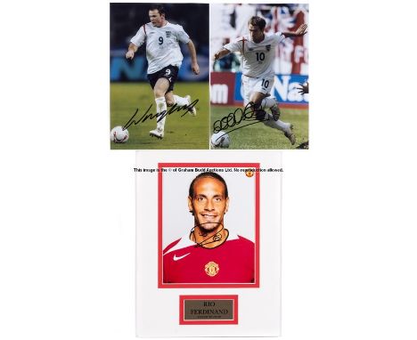 Group of five signed colour photographs of Manchester United and England players,comprising three identical 10 x 8 in portrai