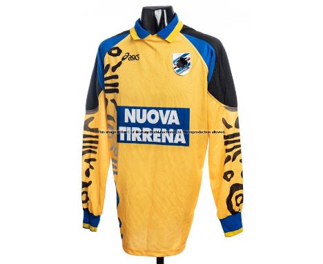 Two Sampdoria jerseys from the Alan Smith Testimonial Match v Arsenal played at Highbury 10th November 1995,both long-sleeved