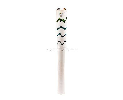 Rio de Janeiro 2016 Olympic Games torch,designed by Chelles e Hayashi, manufactured by Recam Laser, comprised of several recy