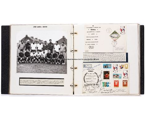 A fine album of autographed First Day Covers relating to European Cup Finals in the 1960s and 1970s,the meticulously compiled