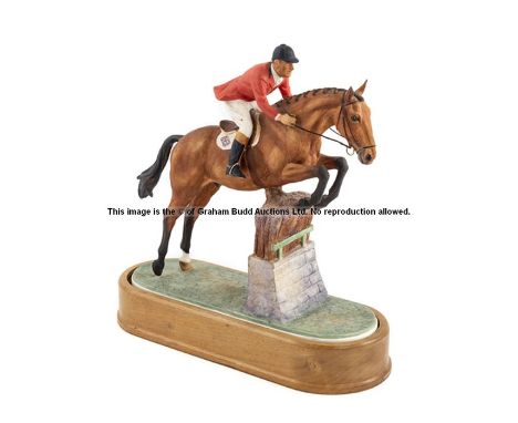Doris Lindner Royal Worcester limited edition porcelain figural group of Foxhunter & Lt. Col. H. M. Llewellyn, C.B.E., circa 