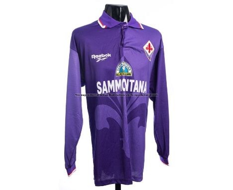Sandro Cois violet Fiorentina No.14 jersey from the pre-season friendly v Arsenal played in Florence 7th August 1996,long-sle