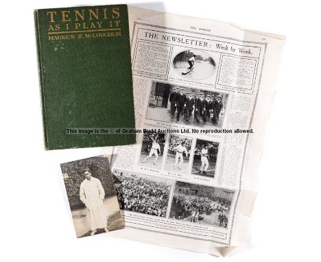 McLoughlin (Maurice E.). Tennis As I Play It,  first edition, George H. Doran Co, 1915; sold together with rare trim card of 