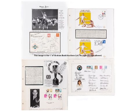 Four signed First Day Covers for Testimonial football matches,notably a Stanley Matthews Testimonial  28th April 1965 signed 