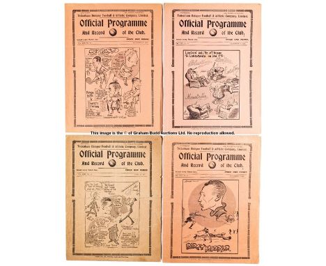 Nine Tottenham Hotspur home programmes dating from 1937,7 x Football League v Bury, Fulham, Coventry, Swansea, West Ham & 2 x