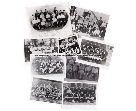 Large collection of Middlesbrough FC b&w team photographs,mostly reprints including from original negatives, various sizes, u