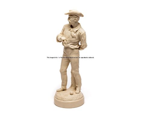 Extremely rare Victorian Parian-ware figure believed to be of Wimbledon tennis champion William Charles Renshaw,the figure is