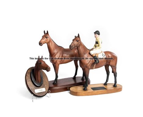 Collection of horse racing memorabilia,comprising: a Martell Grand National Limited Edition decanter commemorating 10 years o