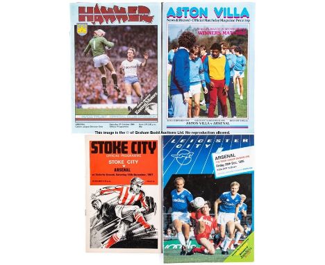 Collection of 611 Arsenal away match programmes dating between the 1950 and 2000, in 4 boxes, one for matches 1950-51 to 1979
