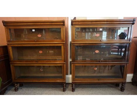 A Pair of Mahogany Stacking Bookcases, Having a label to interior for Peter Graham, Hillhead sectional bookcases, each bookca