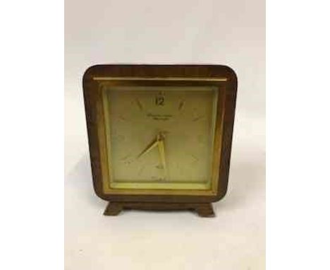 A Teak Cased Mantel Clock by Elliott, circa 1960s, inscribed to the dial for Hamilton &amp; Inches Edinburgh, 14cm high