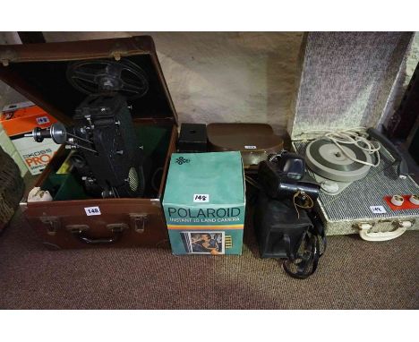 A Quantity of Vintage Cameras, to include a cine camera by Specto, boxed, a Minolta zoom 8 camera, a Polaroid instant 10 land