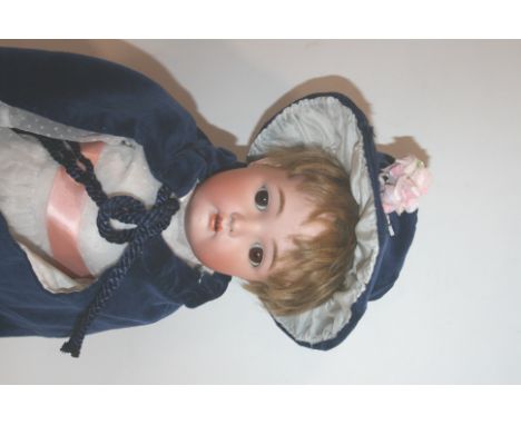 SIMON & HALBIG FOR KAMMER & REINHARDT - WALKING DOLL the doll with weighted blue eyes, open mouth and pierced ears. With a wa